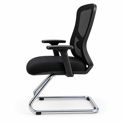 Chaise Sky luge noire – vue de profil