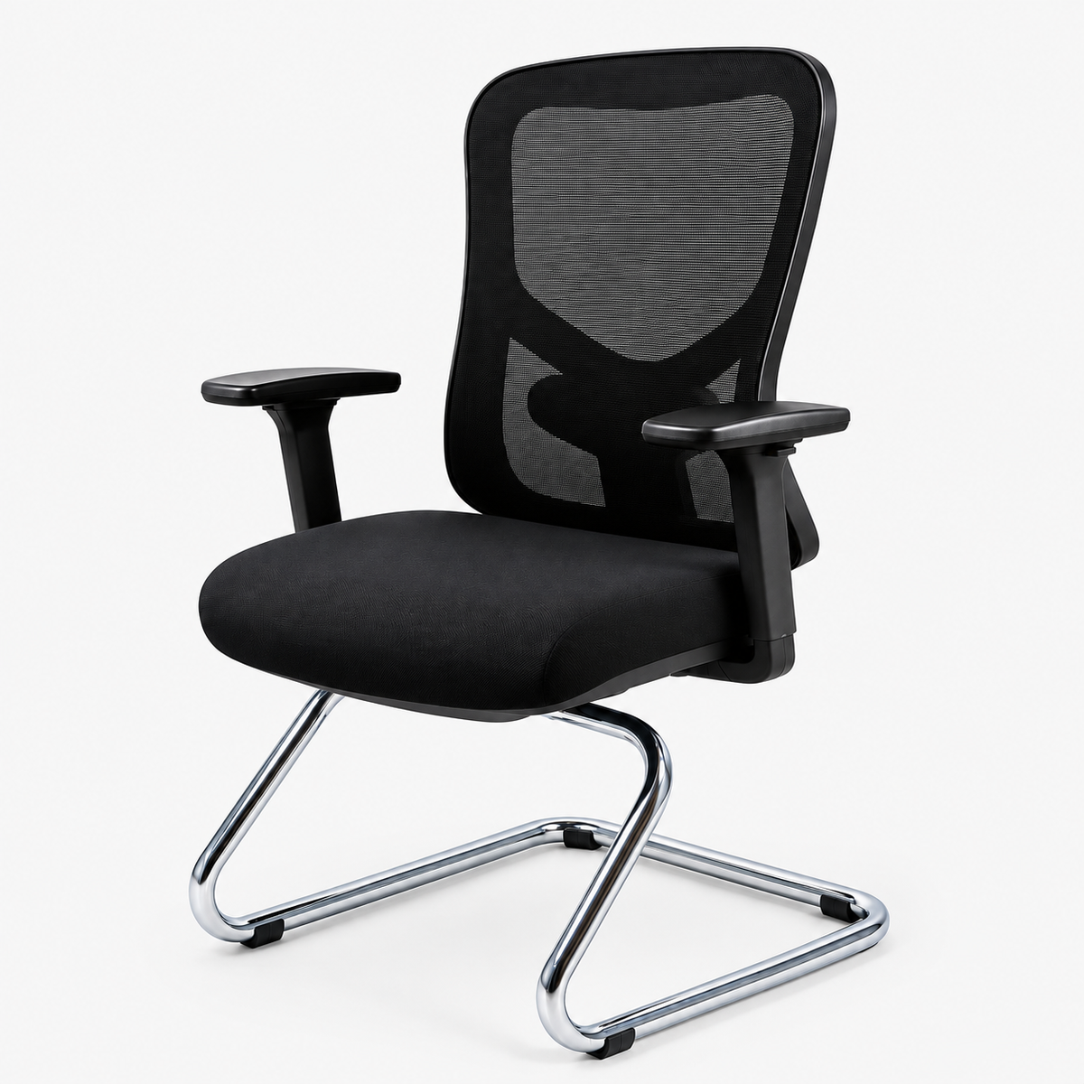 Chaise Sky luge noire – vue de trois quarts