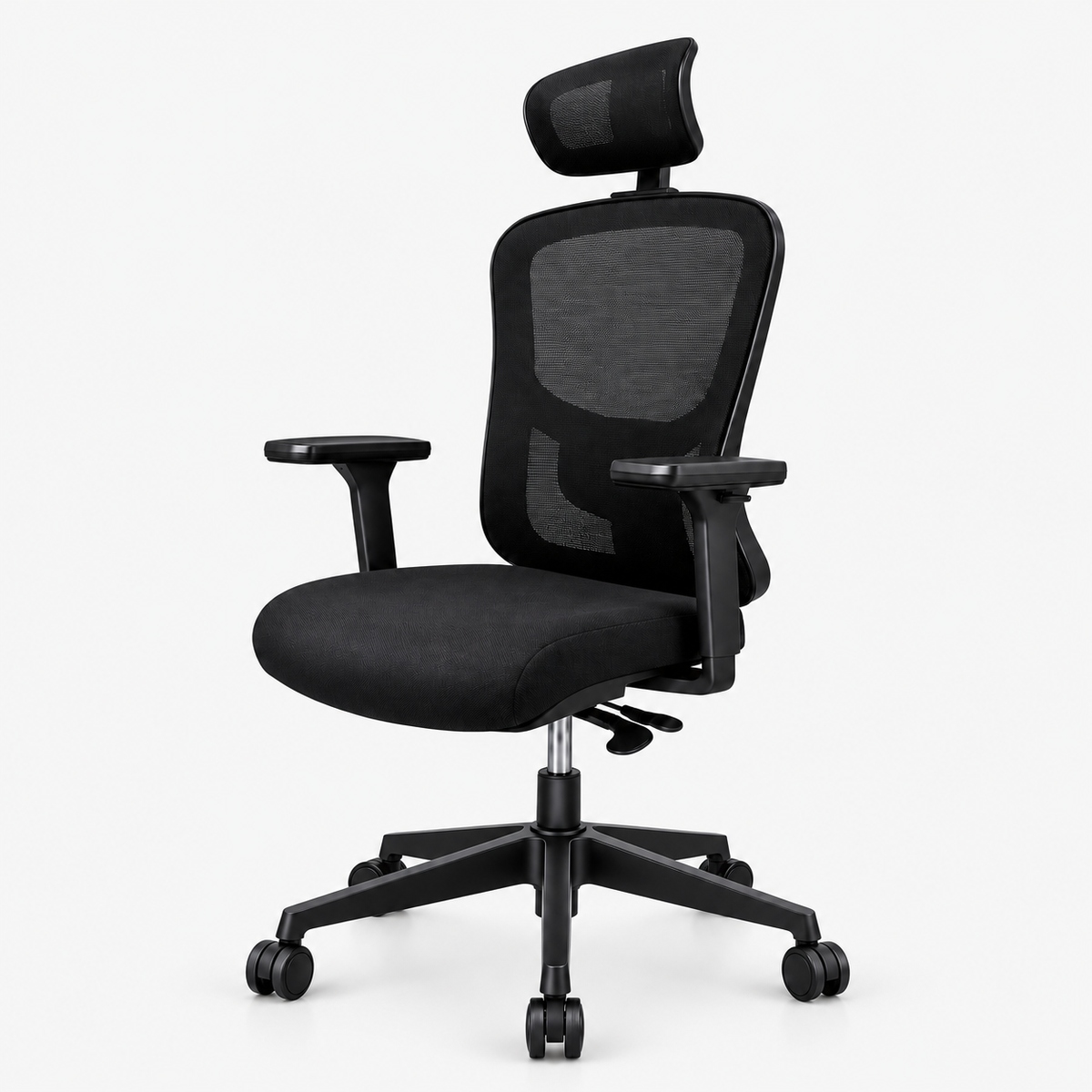 Chaise Sky president noire – vue de trois quarts