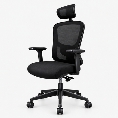 Chaise Sky president noire – vue de trois quarts